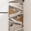 SoBuy FSR232-W Meuble à Chaussures Blanc 12 Paires – Armoire à Chaussures Étroite 14 cm, 3 Tiroirs Basculants et 1 Porte, Panneau Perforé et 6 Crochets – 83×14×197 cm, Charge 70 kg