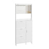 SoBuy FSR233-W Meuble à Chaussures Blanc avec Miroir – Armoire à Chaussures 10 Paires, Vestiaire d'Entrée 14 cm de Profondeur – 83×14×197 cm, Charge 66 kg
