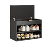 SoBuy FSR25-SCH Banc Chaussures Entrée, Banc de Rangement 3 en 1, pour Petit Appartement, Entrée, Couloir, Chambre, Noir, 60 x 30 x 43 cm