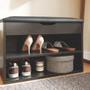SoBuy FSR25-SCH Banc Chaussures Entrée, Banc de Rangement 3 en 1, pour Petit Appartement, Entrée, Couloir, Chambre, Noir, 60 x 30 x 43 cm