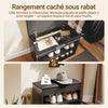 SoBuy FSR25-SCH Banc Chaussures Entrée, Banc de Rangement 3 en 1, pour Petit Appartement, Entrée, Couloir, Chambre, Noir, 60 x 30 x 43 cm