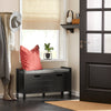 SoBuy FSR63-II-SCH Banc à Chaussures avec Coussin Rembourré et 2 Portes, Meuble d'Entrée – 91x30x50 cm, Noir