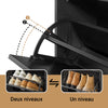 SoBuy FSR64-SCH Banc à Chaussures 2 Abattants avec Coussin Rembourré, Coffre de Rangement pour Entrée – 104x24x51 cm, Noir