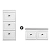 Prévente SoBuy FSR64-WG + FSR94-WG Lot Banc à Chaussures + Meuble Slim 20 Paires – Entrée Complète 24 cm – Effet Bois Blanc