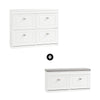 SoBuy Lot Chaussures Blanc FSR64-W + FSR79-W – Banc à Chaussures avec Coussin & Armoire 4 Abattants 16 Paires, Meuble Entrée Étroit
