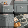 SoBuy FSR78-HG Armoire à Chaussures 2 Abattants, Rangement 8 Paires pour Entrée Couloir – 54x24x83 cm, Gris