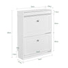 SoBuy FSR78-L-W Armoire à Chaussures 2 Abattants, Rangement 12 Paires, Slim 24cm pour Entrée Couloir – 75x24x96 cm, Blanc