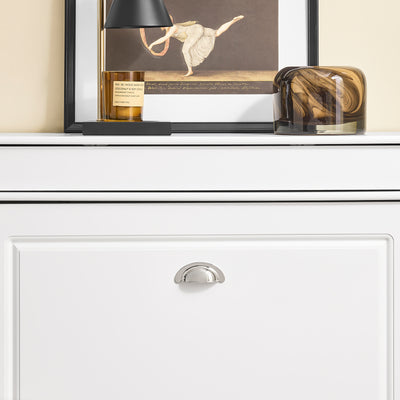 SoBuy FSR78-L-W Armoire à Chaussures Slim 24 cm – 2 Abattants, 12 Paires, Tiroir, Dos Ventilé, 75×24×96 cm, Blanc