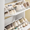 SoBuy FSR78-L-W Armoire à Chaussures 2 Abattants, Rangement 12 Paires, Slim 24cm pour Entrée Couloir – 75x24x96 cm, Blanc