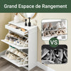 SoBuy FSR78-WG Meuble à Chaussures Gain de Place – Entrée Étroite – 54x24x82 cm Effet Bois Blanc