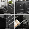 SoBuy FSR79-SCH Armoire à Chaussures 4 Abattants, Rangement 16 Paires pour Entrée Couloir – 105x24x83 cm, Noir