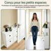 SoBuy FSR79-WG Meuble à Chaussures Slim 23 cm – 16 Paires, 4 Abattants, Blanc Effet Bois Vieilli