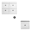 SoBuy FSR79-WG + FSR82-K-WG Ensemble Armoire à Chaussures 4 Abattants et Coffre avec Coussin, Rangement 20 Paires – Effet Bois Vieilli Blanc