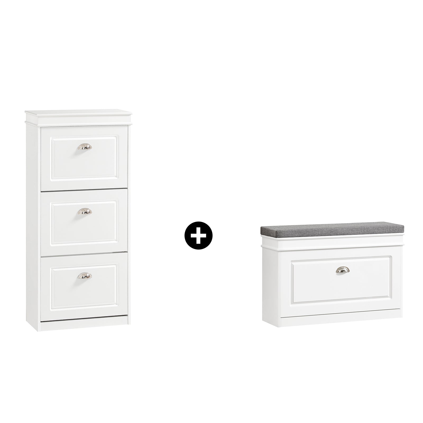 SoBuy Armoire à Chaussures Meuble de Rangement à Chaussures avec 2 Abattants, Marron, FSR137-F | Leroy Merlin