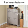 SoBuy FSR89-KA Armoire à Chaussures 2 Abattants et Tiroir, Grande Capacité 12 Paires pour Entrée Couloir – 80x25x108 cm, Marron Clair