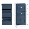 SoBuy FSR94-B – Armoire à Chaussures Slim 24 cm – 3 Abattants, Tiroir et Crochet – 12 Paires – Bleu FSC®