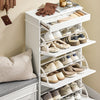 SoBuy FSR94-WG Meuble à Chaussures Gain de Place – Entrée Étroite – 53x24x118 cm Effet Bois Blanc
