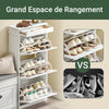 SoBuy FSR94-WG Meuble à Chaussures Gain de Place – Entrée Étroite – 53x24x118 cm Effet Bois Blanc
