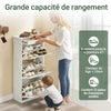 Prévente SoBuy FSR94-WG Meuble à Chaussures Slim 24 cm à 3 Abattants – Effet Bois Blanc
