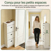 Prévente SoBuy FSR94-WG Meuble à Chaussures Slim 24 cm à 3 Abattants – Effet Bois Blanc