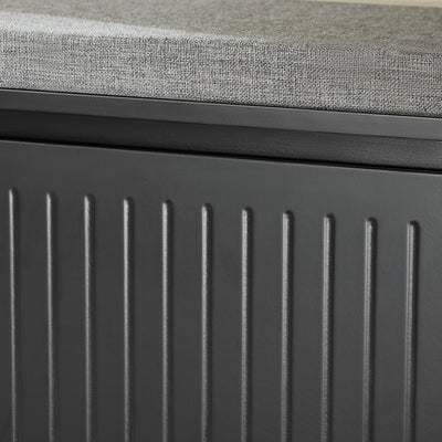 SoBuy FSR98-L-SCH Banc à Chaussures avec Coussin Rembourré et 1 Abattant pour Entrée Couloir – 80x26x45 cm, Noir