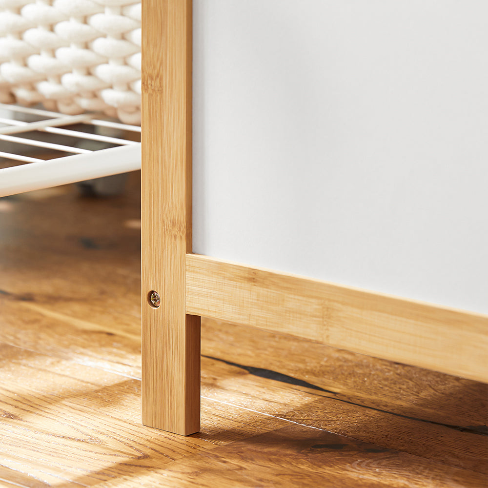 SoBuy FSS66-WN Corbeille à Linge, Coffre à Linge, Panier de Rangement, Corbeille Linge Sale avec Couvercle, Porte Vêtement Pour Laverie Salle de Bain