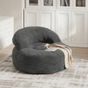 SoBuy FST100-DG Fauteuil de Salon en Velours Côtelé avec Repose-Pieds – Dossier Inclinable, Relax – 110×125×65 cm, Gris Foncé