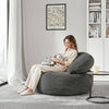 SoBuy FST100-DG Fauteuil de Salon en Velours Côtelé avec Repose-Pieds – Dossier Inclinable, Relax – 110×125×65 cm, Gris Foncé