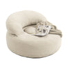 SoBuy FST100-MI Fauteuil Relax Scandinave avec Pouf et Dossier Inclinable – Velours Côtelé – 110×125×65 cm, Blanc Crème