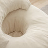 SoBuy FST100-MI Fauteuil Relax Scandinave avec Pouf et Dossier Inclinable – Velours Côtelé – 110×125×65 cm, Blanc Crème