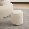 SoBuy FST100-MI Fauteuil Relax Scandinave avec Pouf et Dossier Inclinable – Velours Côtelé – 110×125×65 cm, Blanc Crème