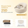 SoBuy FST100-MI Fauteuil Relax Scandinave avec Pouf et Dossier Inclinable – Velours Côtelé – 110×125×65 cm, Blanc Crème