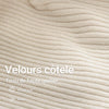 SoBuy FST100-MI Fauteuil Relax Scandinave avec Pouf et Dossier Inclinable – Velours Côtelé – 110×125×65 cm, Blanc Crème