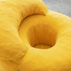 SoBuy FST100-Y Fauteuil Relax Scandinave en Velours Côtelé Jaune avec Pouf – Dossier Inclinable – 110×125×65 cm, Jaune