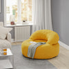 SoBuy FST100-Y Fauteuil Relax Scandinave en Velours Côtelé Jaune avec Pouf – Dossier Inclinable – 110×125×65 cm, Jaune