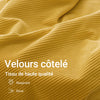 SoBuy FST100-Y Fauteuil Relax Scandinave en Velours Côtelé Jaune avec Pouf – Dossier Inclinable – 110×125×65 cm, Jaune