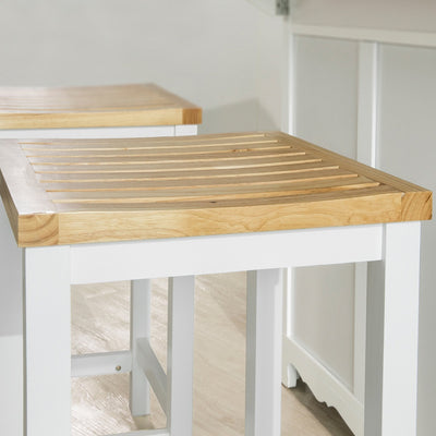 SoBuy FST29-WNx2 Lot de 2 Chaises Tabourets de Cuisine en Bois avec Repose-Pieds