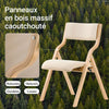 SoBuy FST40-W Chaise Pliante Confortable en Bois – Assise et Dossier Rembourrés – Blanc