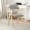 SoBuy FST92-Nx2 Lot de 2 Chaises Pliantes Rembourrées en Bois – Gris Clair