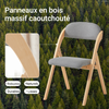 SoBuy FST92-Nx2 Lot de 2 Chaises Pliantes Rembourrées en Bois – Gris Clair