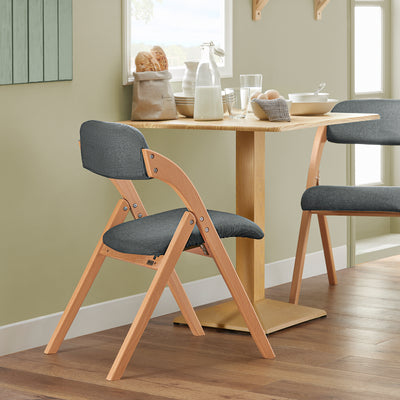 SoBuy FST92-SG Chaise Pliante Rembourrée en Bois – Gris Foncé