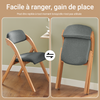 Prévente SoBuy FST92-SGx2 Lot de 2 Chaises Pliantes Rembourrées en Bois – Gris Foncé