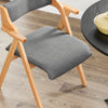 SoBuy FST98-HGx2 Chaise Salle à Manger Pliante en Bois avec Coussin – Chaises de Cuisine et Chaise de Salon Pliable Confortable, Chaises Bois pour Bureau ou Jardin, Gain de Place, Gris