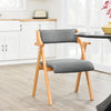 SoBuy FST98-HGx2 Chaise Salle à Manger Pliante en Bois avec Coussin – Chaises de Cuisine et Chaise de Salon Pliable Confortable, Chaises Bois pour Bureau ou Jardin, Gain de Place, Gris