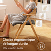 SoBuy FST98-HGx2 Chaise Salle à Manger Pliante en Bois avec Coussin – Chaises de Cuisine et Chaise de Salon Pliable Confortable, Chaises Bois pour Bureau ou Jardin, Gain de Place, Gris