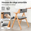 SoBuy FST98-HGx2 Chaise Salle à Manger Pliante en Bois avec Coussin – Chaises de Cuisine et Chaise de Salon Pliable Confortable, Chaises Bois pour Bureau ou Jardin, Gain de Place, Gris