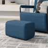 SoBuy FST99-B Fauteuil de Salon en Velours avec Repose-Pieds – Design Industriel Confortable – 59,5×67×78 cm, Bleu Nuit