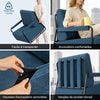 SoBuy FST99-B Fauteuil de Salon en Velours avec Repose-Pieds – Design Industriel Confortable – 59,5×67×78 cm, Bleu Nuit
