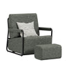 SoBuy FST99-DG Fauteuil Relax en Velours Gris avec Repose-Pieds Indépendant – Salon, Chambre, Bureau – 74×67×78 cm, Gris Foncé