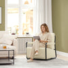 SoBuy FST99-MI Fauteuil Velours Confortable Design Industriel – Structure Métallique – 59×74×78 cm, Blanc Crème